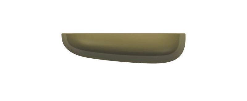 Nahaufnahme des olivgrünen Vitra Corniches Wandboard Medium, ein Design Wandregal.